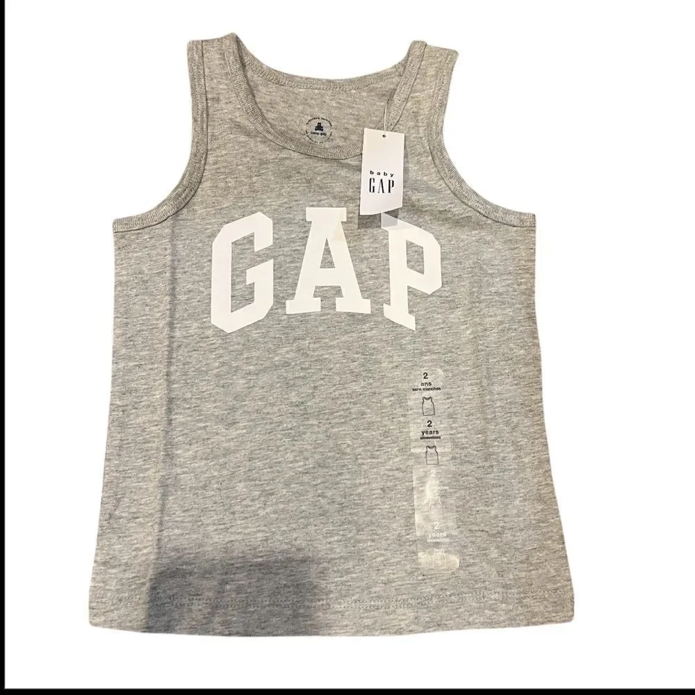 NWT baby gap logo tank top size 2 in gray